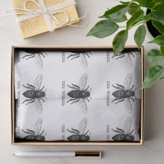 Bijenwerker Honing Zwarte hommel Tissuepapier (Geschenk)