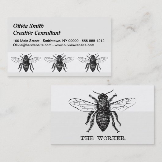 Bijenwerker Honing Zwarte hommel Visitekaartje (Voorkant / Achterkant)