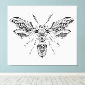 Bijenwesp-Tattoo 6 Canvas Afdruk (Insitu (Houten vloer))