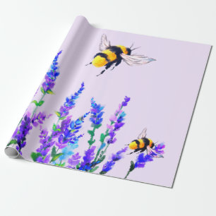 Bijenwikkelpapier met bloemen cadeaupapier