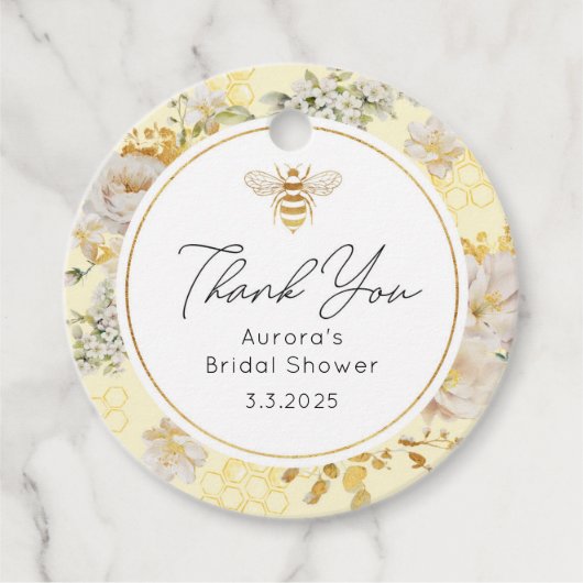 Bijenwildflower vrijgezellenfeest cadeau label (Voorkant)