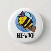 Bijenwitch Funny Bee Pun Ronde Button 5,7 Cm (Voorkant)