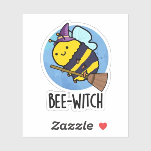 Bijenwitch Funny Bee Pun Sticker (Vel)