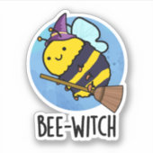 Bijenwitch Funny Bee Pun Sticker (Voorkant)