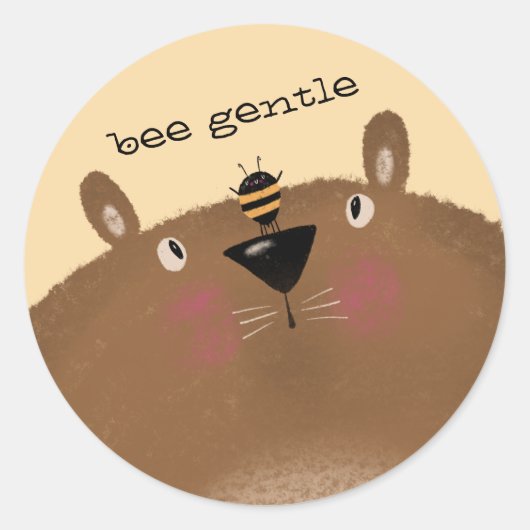 bijenzacht ronde sticker (Voorkant)