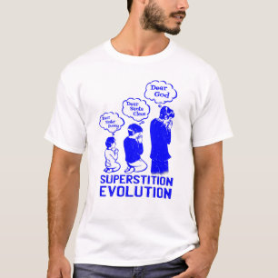 bijgeloof evolutie grappig t-shirt