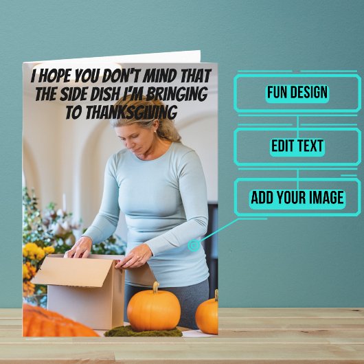 Bijgerecht van Wine Funny Thanksgiving Kaart