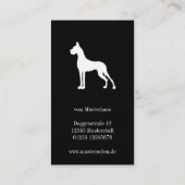 Bijgesneden Great Dane Visitekaartjes (Achterkant)