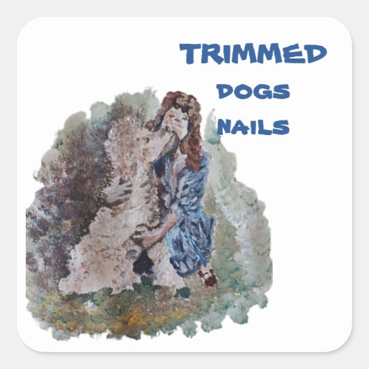 bijgesneden hondennagels AANPASSEN Vierkante Stick Vierkante Sticker (Voorkant)
