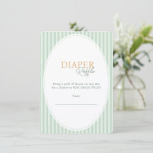 Bijgevoegde kaart Baby shower Luier Raffle.