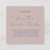Bijgevoegde kaart "EEN RECEPT" voor de bruidsdouch (Voorkant)