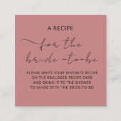 Bijgevoegde kaart "EEN RECEPT" voor de bruidsdouch (Voorkant)