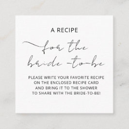 Bijgevoegde kaart "EEN RECEPT" voor de bruidsdouch