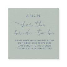 Bijgevoegde kaart "EEN RECEPT" voor de bruidsdouch