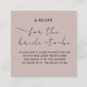 Bijgevoegde kaart "EEN RECEPT" voor de bruidsdouch (Voorkant)
