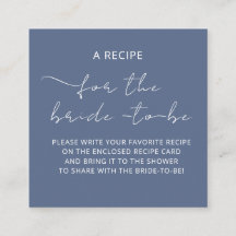 Bijgevoegde kaart "EEN RECEPT" voor de bruidsdouch
