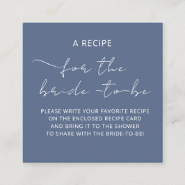 Bijgevoegde kaart "EEN RECEPT" voor de bruidsdouch