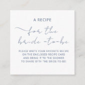 Bijgevoegde kaart "EEN RECEPT" voor de bruidsdouch (Voorkant)