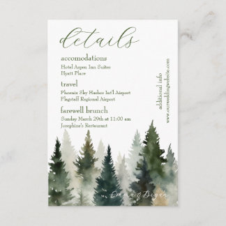 Bijgevoegde kaart |FOrest Pine Watercolor