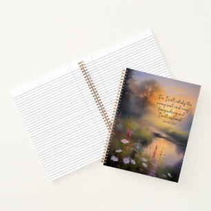 Bijgevulde wilde bloemen christelijke kunst notitieboek