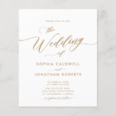 Bijgewerkt Budget Goud Kalligrafie Bruiloft Uitnod (Voorkant)