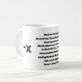 Bijgewerkt - de Mok van de Cijfers van X (Voorkant links)
