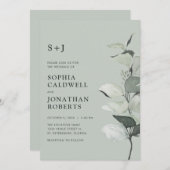 Bijgewerkt Eucalyptus QR-code Sage Monogram Bruilo Kaart (Voorkant / Achterkant)