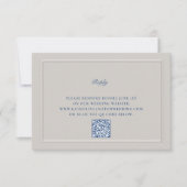 Bijgewerkt Nautical Faux Embossed Classic QR Weddi RSVP Kaartje (Voorkant)