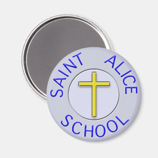 Bijgewerkt Saint Alice Blauw/grijs en goud Patch Magneet (Voorkant / Achterkant)
