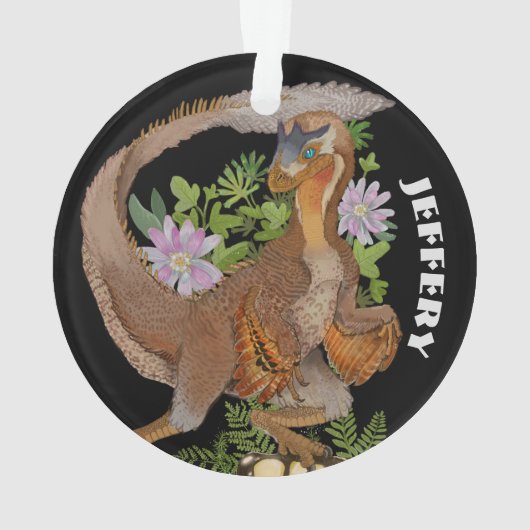 Bijgewerkt TemplatePersonalized Naam Dinosaur Rapt Ornament (achterkant)