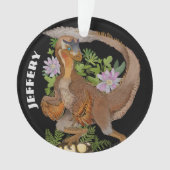 Bijgewerkt TemplatePersonalized Naam Dinosaur Rapt Ornament (voorkant)