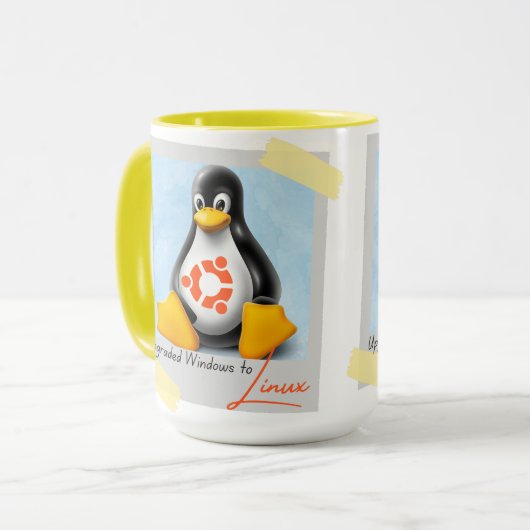 Bijgewerkt Windows Ubuntu Linux TUX Mok (Voorkant links)