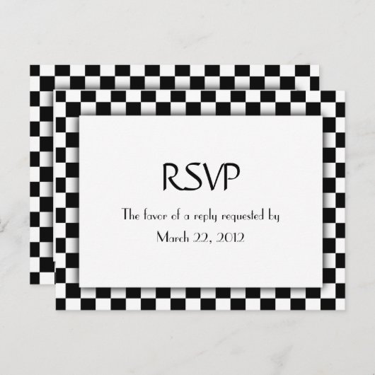 bijgewerkte Checker Flag Menu RSVP (Voorkant / Achterkant)