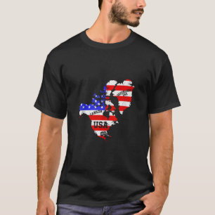Bijgewerkte kaart van Amerika USA Canada Groenland T-shirt