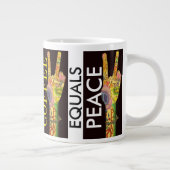 Bijgewerkte Liefde en Koffie = PEACE Jumbo Mok (Rechts)