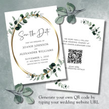 Bijgewerkte QR-code Eucalyptus Greenery Gold