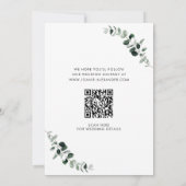 Bijgewerkte QR-code Eucalyptus Greenery Gold Save The Date (Achterkant)
