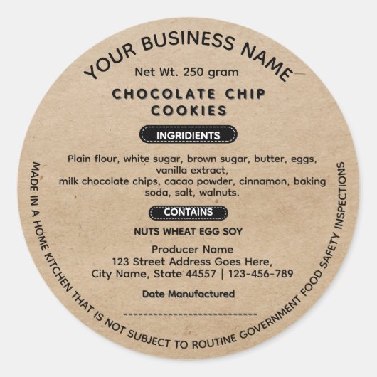 Bijgewerkte rustieke Arkansas huisje voedsel wet l Ronde Sticker (Voorkant)