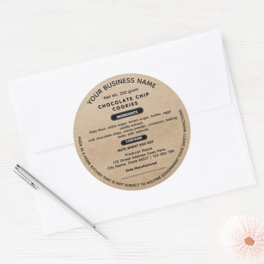 Bijgewerkte rustieke Arkansas huisje voedsel wet l Ronde Sticker (Envelop)