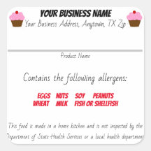 Bijgewerkte Texas Cottage Law Food Label sticker