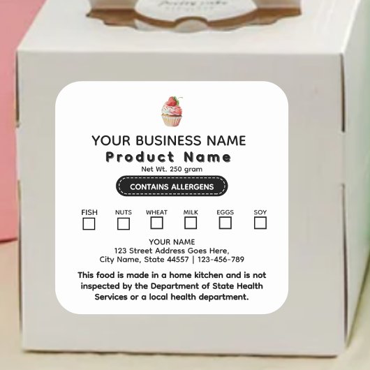 Bijgewerkte Texas Cottage Law Food Label sticker