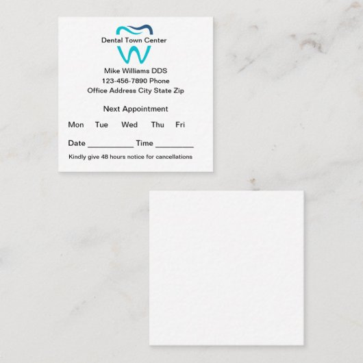 Bijgewerkte Visitekaartje voor herbenoeming van De Afsprakenkaartje (Voorkant / Achterkant)