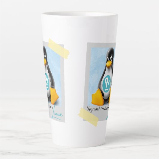 Bijgewerkte Windows PopOS Tux Latte Mok (Voorkant)