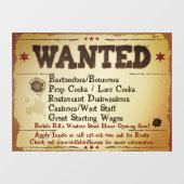 Bijgezochte Rustic Westerne Restaurant Hulp aanpas Raamsticker (Vel)