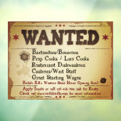 Bijgezochte Rustic Westerne Restaurant Hulp aanpas Raamsticker (Vel 3)