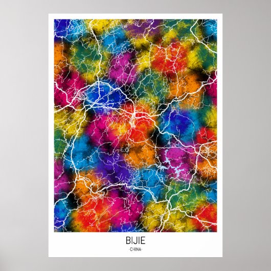 Bijie China Stadsplattegrond Poster (Voorkant)
