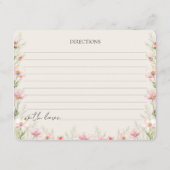 Bijkaart Recept Wilde Bloemen Bruiloft. Informatiekaartje (Achterkant)