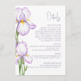 Bijkaartdetails voor trouwfeest.  informatiekaartje