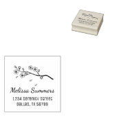 Bijkantoor met bloesems en Petals Return Address Rubberstempel (Gestempeld)