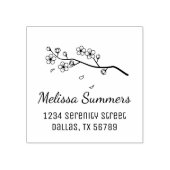 Bijkantoor met bloesems en Petals Return Address Rubberstempel (Afrduk)